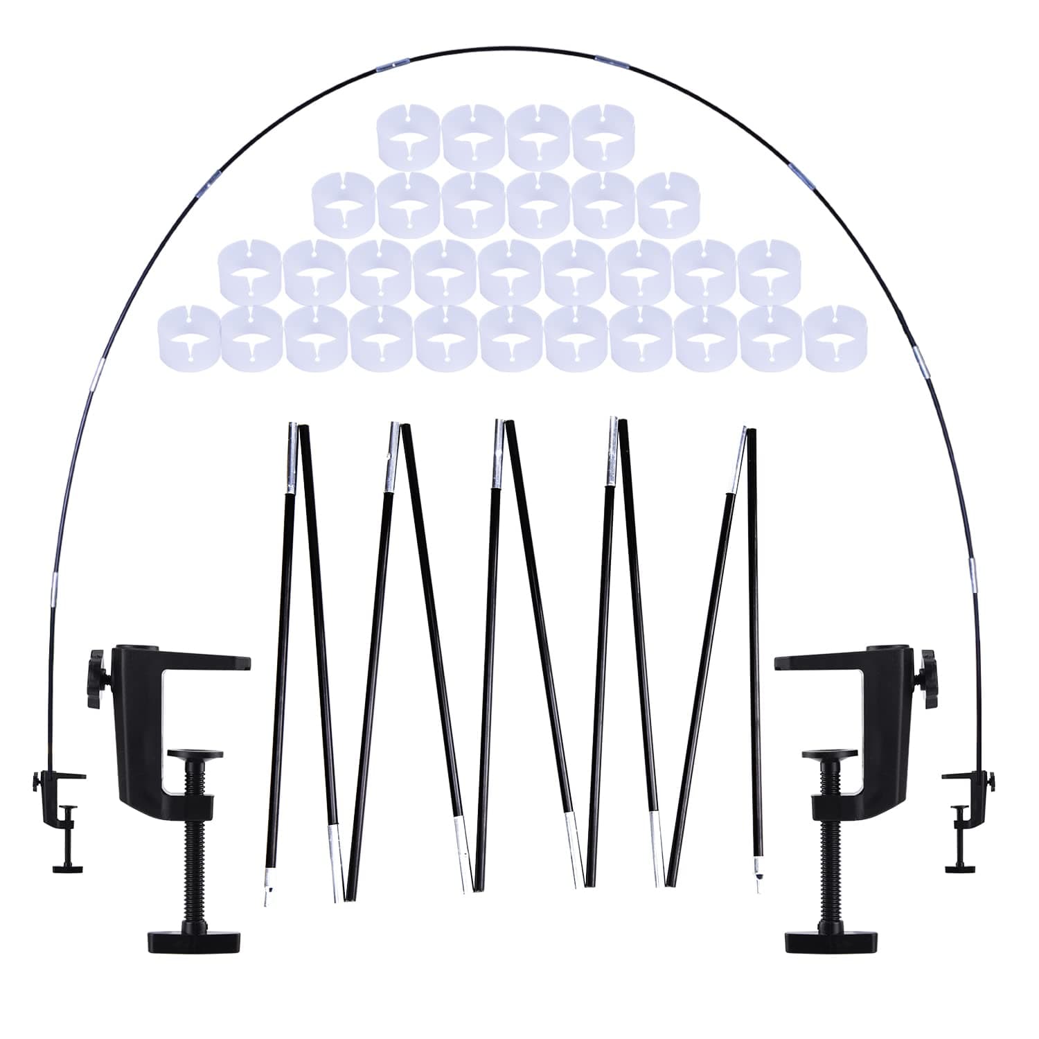 12ft Balloon Arch Kit with 1.9" Jaw Opening Clamp Fits for 5-8 Feet Long Table Great for Birthday, Baby Shower, Graduation, Wedding, Christmas Indoor Outdoor Party Supplies Decoration