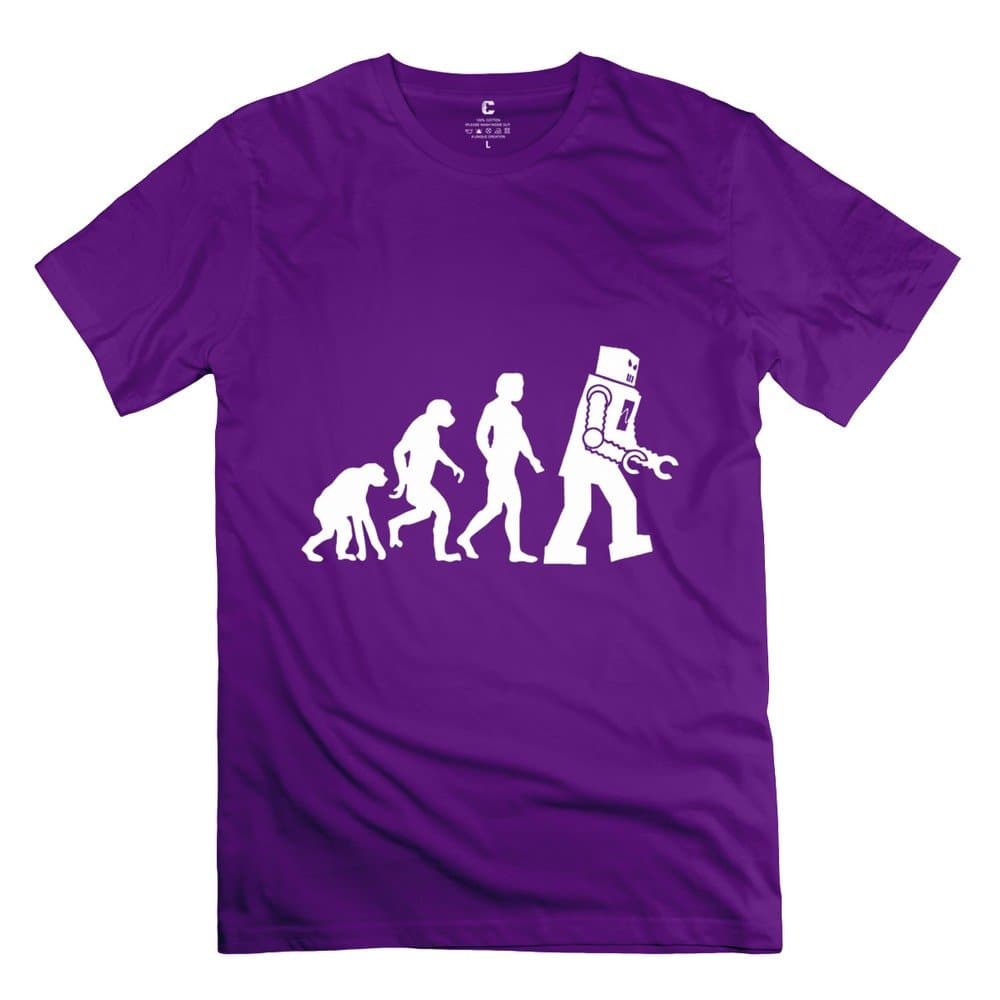 RAFA Men's Sheldon Cooper Human Evolution Futurama Robot Evolution Geek T-shirt