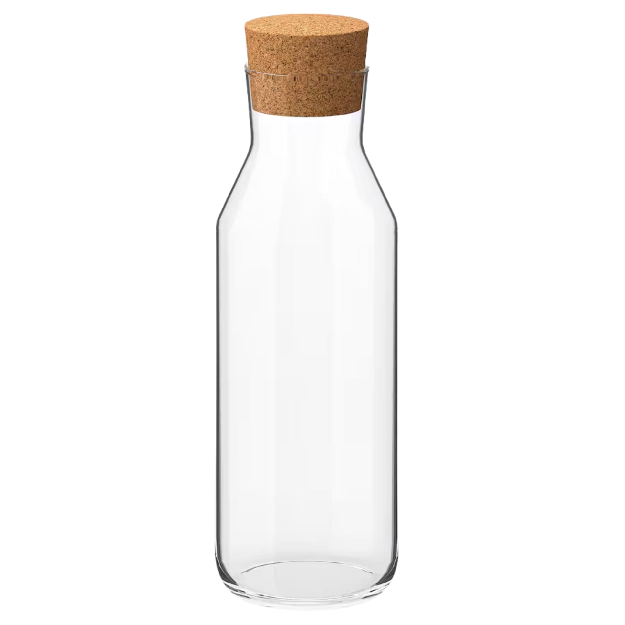 Clear Glass Carafe with Cork Stopper (34oz)
