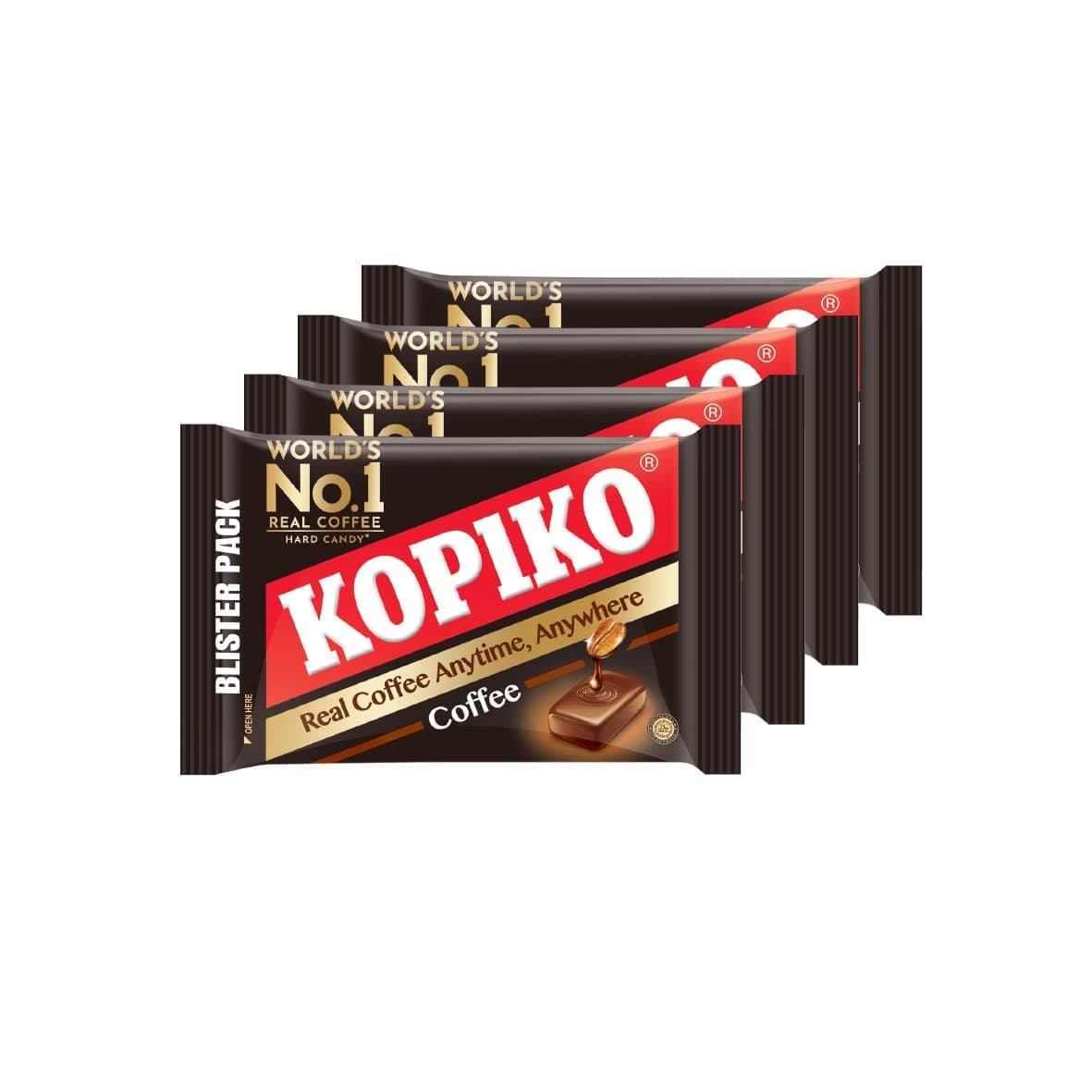 Kopiko Coffee Candy – Bold-Tasty Hard Candy from Indonesia with Real Coffee Extract – A Satisfying Boost for On-the-Go Energy (4-Pack 1.13 Ounce Each)