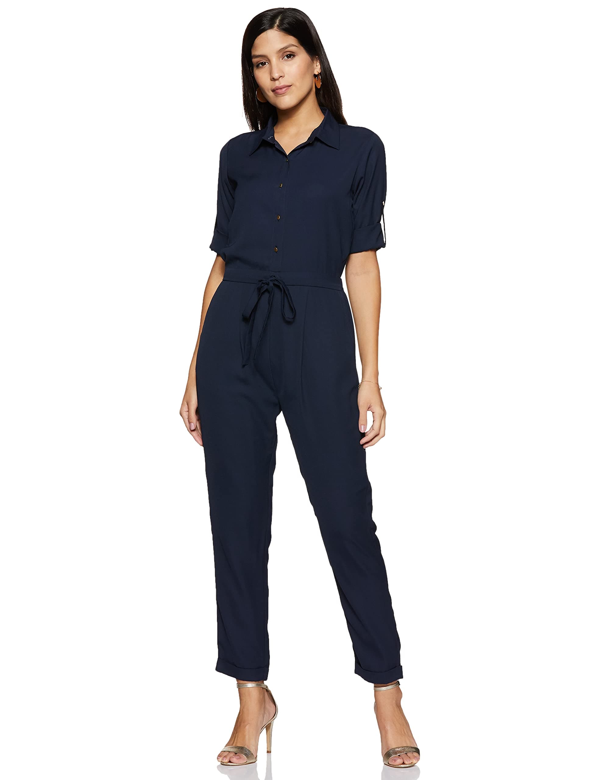 Miss OliveWomen's Polyester Maxi Jumpsuit