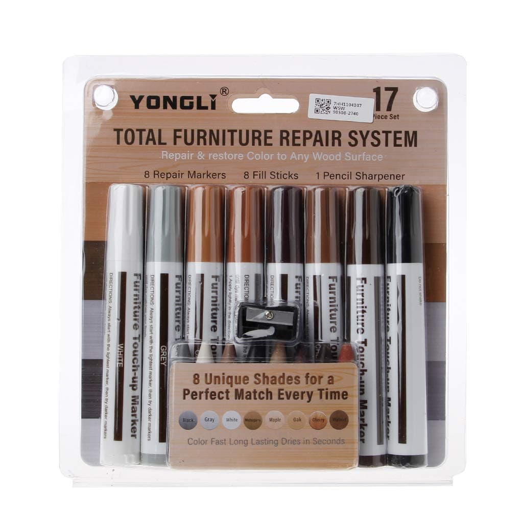 lyqdxd17Pcs Furniture Up Kit Markers & Filler Sticks Wood Scratches Restore Kit