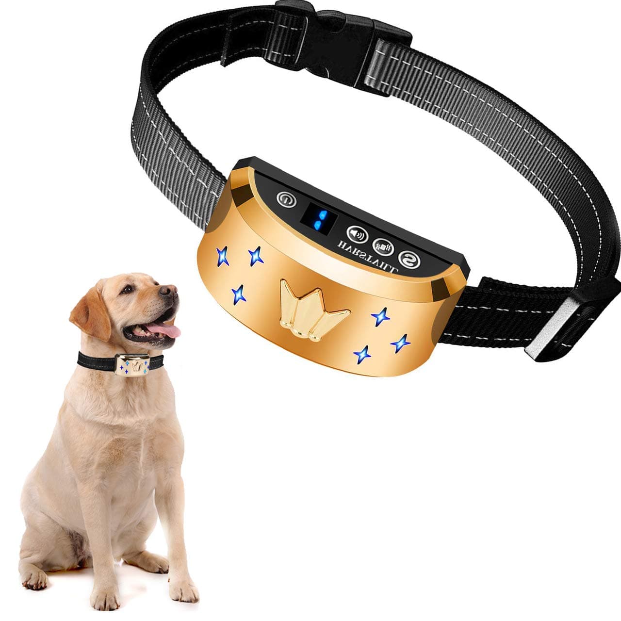 HVRSTVILL Anti Barking Dog Collar, Stop Barking Device for Small Medium Large Dog, NO SHOCK Safely and Humane with Sound & Vibration, Rechargeable No Bark Dog Training Collar, Adjustable Belt 7-55kg