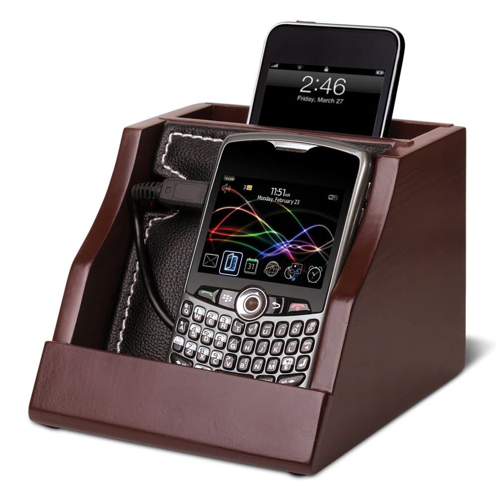 Caleb Cell Phone and Mobile Device Wood Charging Station Valet