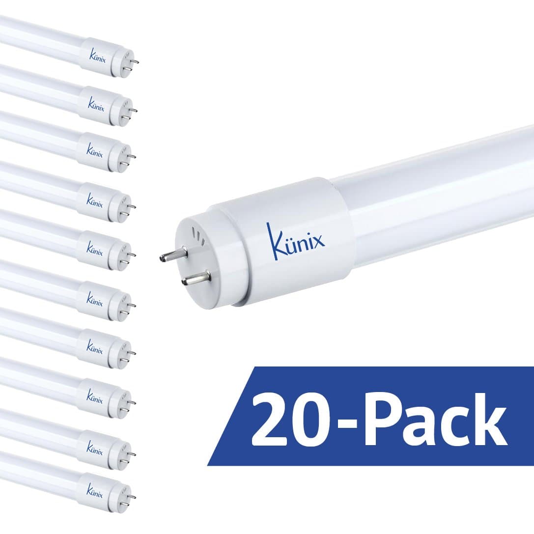 20-Pack of T8 LED Light Tube ComfortVIEW, 4ft, Single Ended Power, Frosted Cover, 16W (43W Eq), Daylight Glow 4000K (Natural Light), 1,600 Lumens, 36,000h, ETL, Energy Star