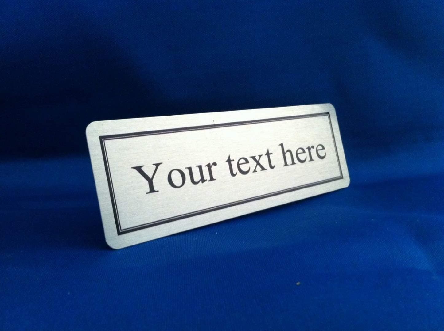 Name Plaque Office Door Sign Silver 220mmX50mm Any Text Personalised