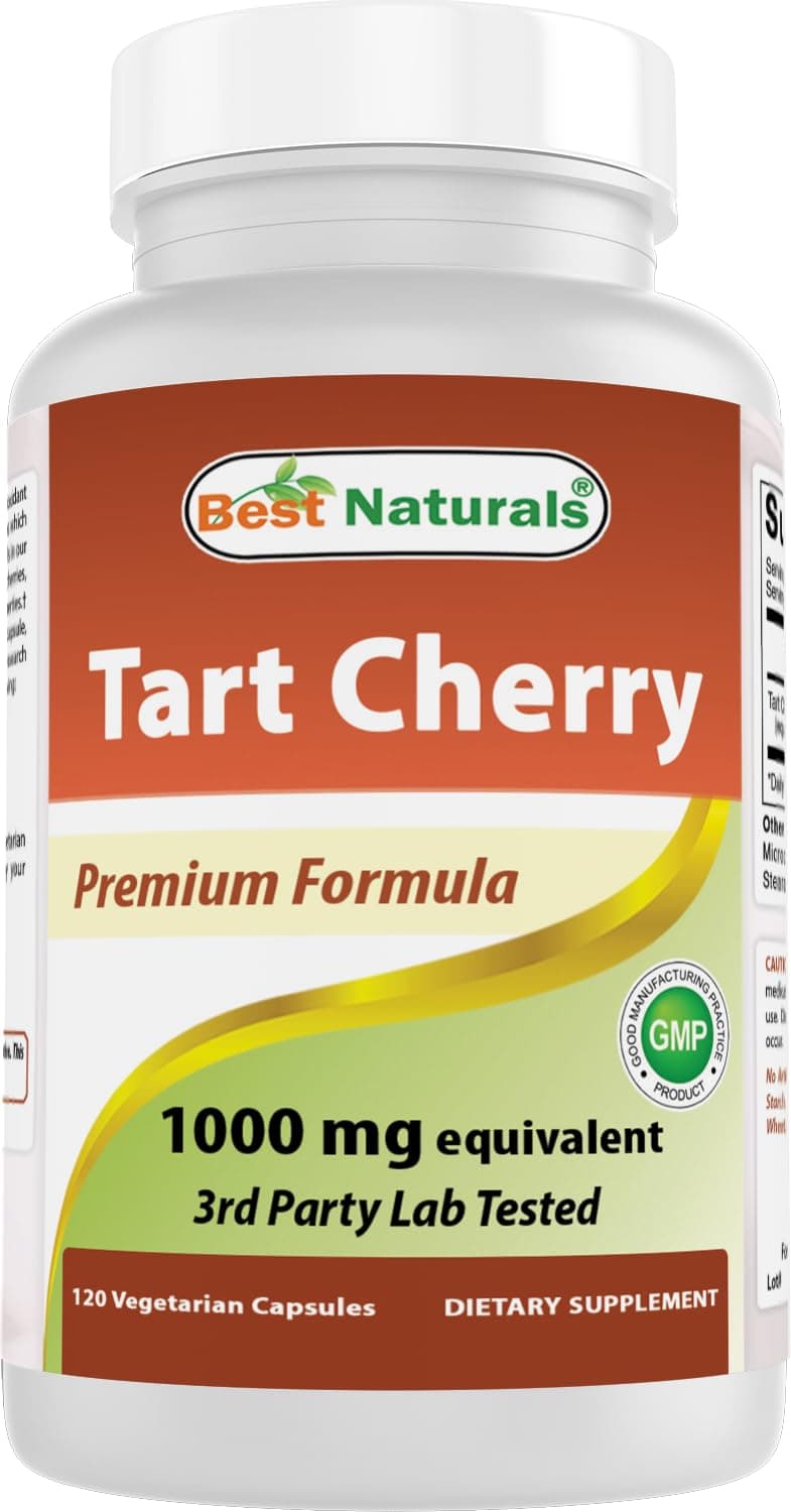 Tart Cherry Extract 1000 mg (Non-GMO) Veggie Capsules - Promotes Healthy Uric Acid Levels Within Normal Range, Healthy Joint Function & Promotes Healthy Sleep Cycle, 120 Count