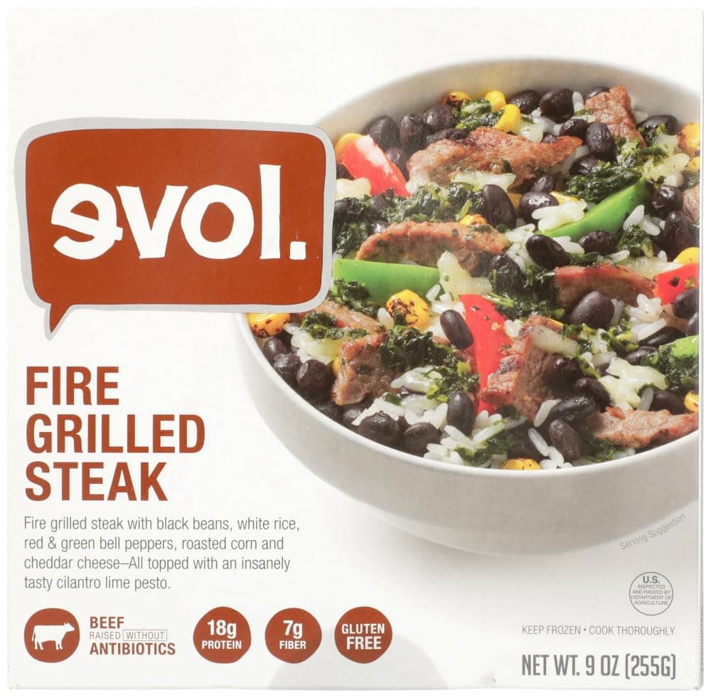 Evol Fire Grilled Steak Single Serve Meal, 9 Ounce -- 8 per case.