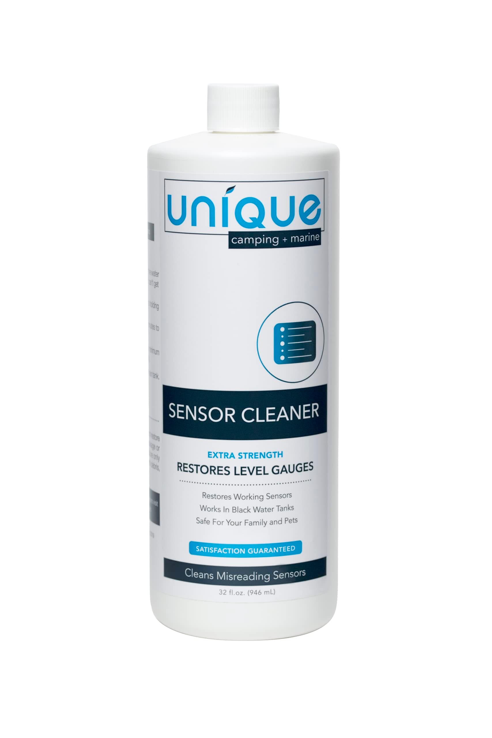 Unique Sensor Cleaner Liquid for RV and Boat Black Water Holding Tanks, Removes Build-Up from Sensor Probes, 32 oz. - 41J-1