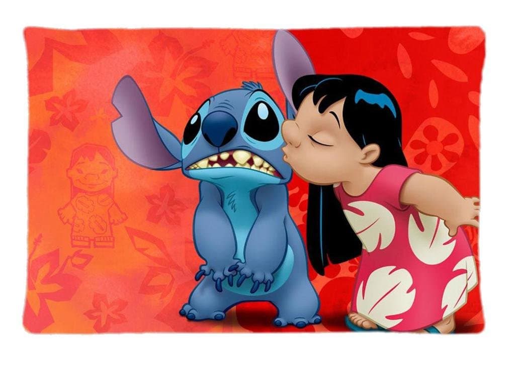 Tancat Lilo And Stitch OHANA Custom Pillow Cover Fashion Bedroom Decorative Modern Throw Pillow Cases (20x30 inch)