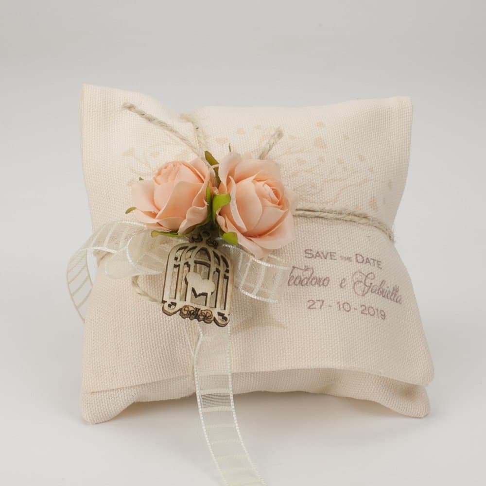 Batch of 20 Pieces Bomboniere Stoffa cm 12 x 12 Personalised Save the Date with Print Full Suitable for Wedding, Confirmation, First Communion and Baptism of Everything and Confetti as photos