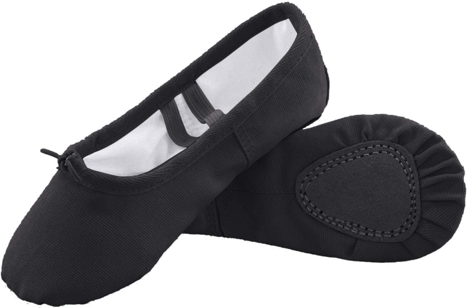 Ballet Shoes, Canvas Upper & Leather Sole Ballet Slippers, Ballet Dance Shoes for Girls (Toddler/Little Kid/Big Kid/Women), Black 9MT