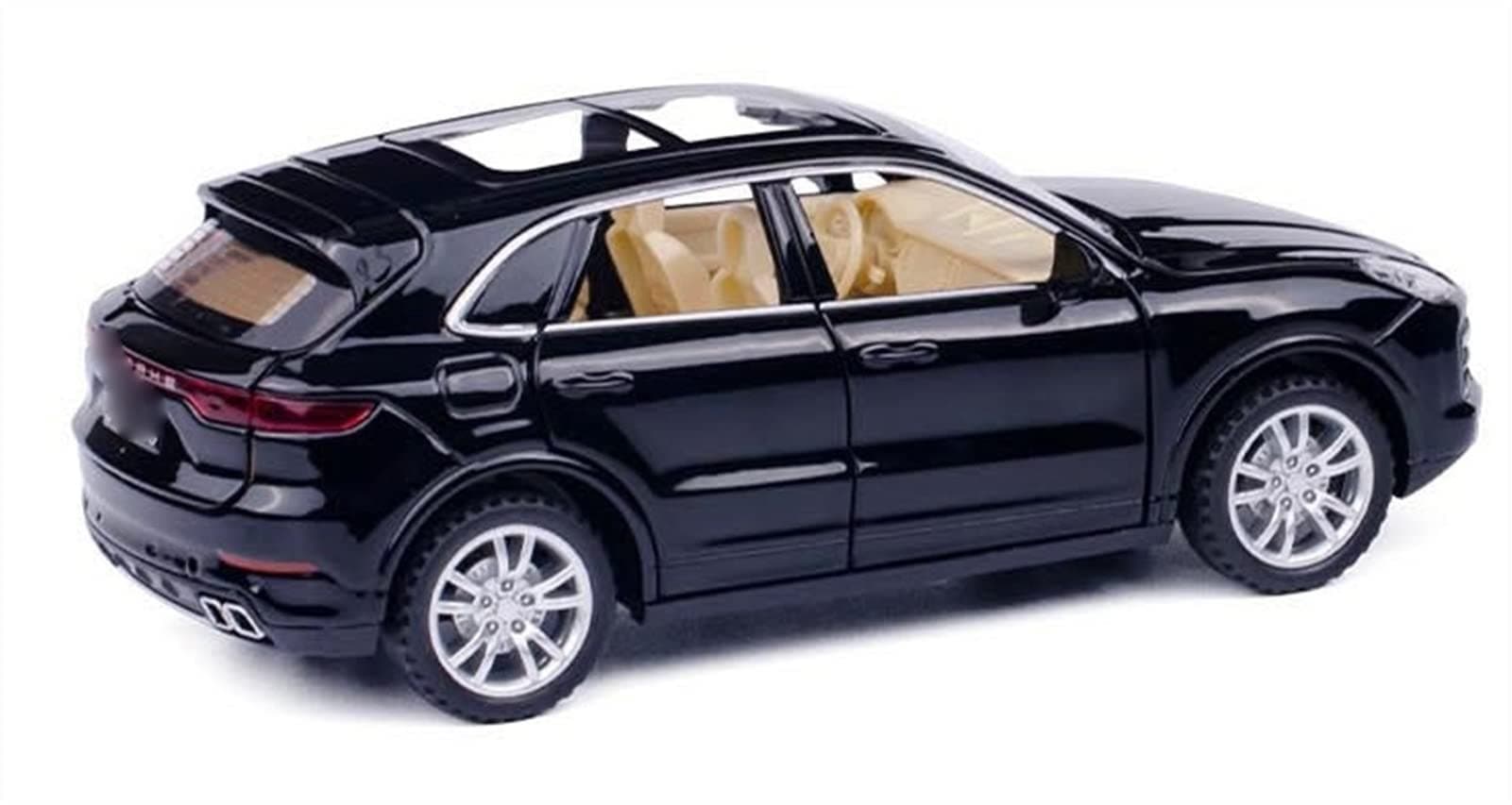 YBSM Diecast Car 1:32 For Porsche For Cayenne For Turbo SUV Alloy Car Model Die-cast Toy Sound And Light Pull Back Children's Toy Collectibles (Color : Black)