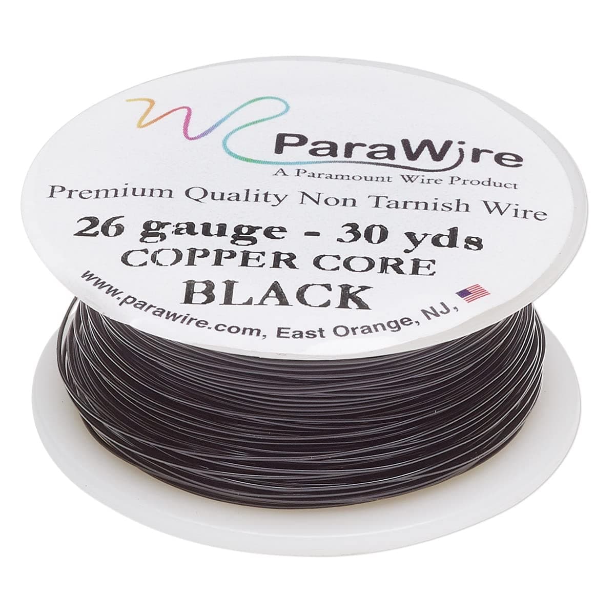 ParaWire Black Enameled Copper Craft Wire 26-Gauge 30-Yards for Jewelry-Making, Wirework, Wire-Wrapping, Crochet and More