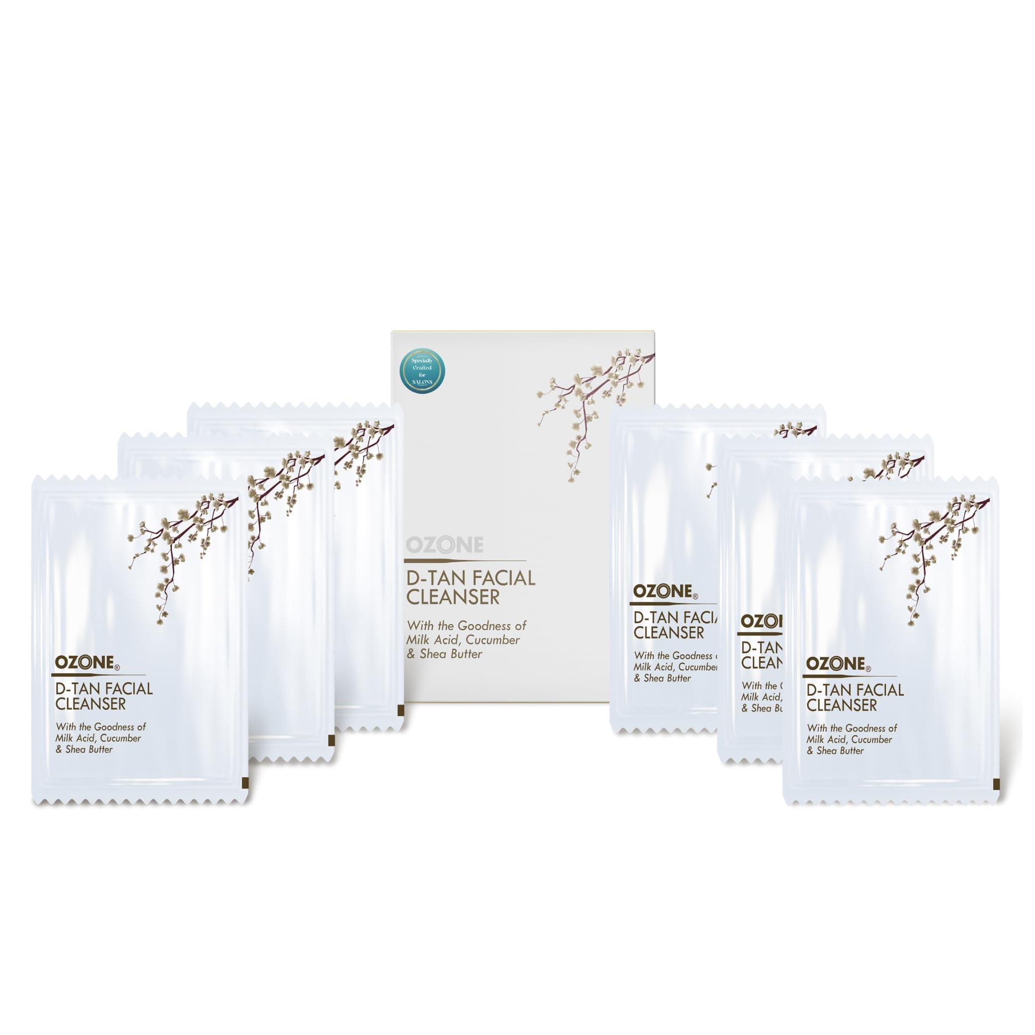 Ozone D-Tan Cleanser with Niacinamide, Lactic Acid & Shea Butter | Instant Tan Removal, Moisture Lock | Dermatologically Tested, Paraben-Free | Suitable for Sensitive & All Skin Types - (6x10 gm)