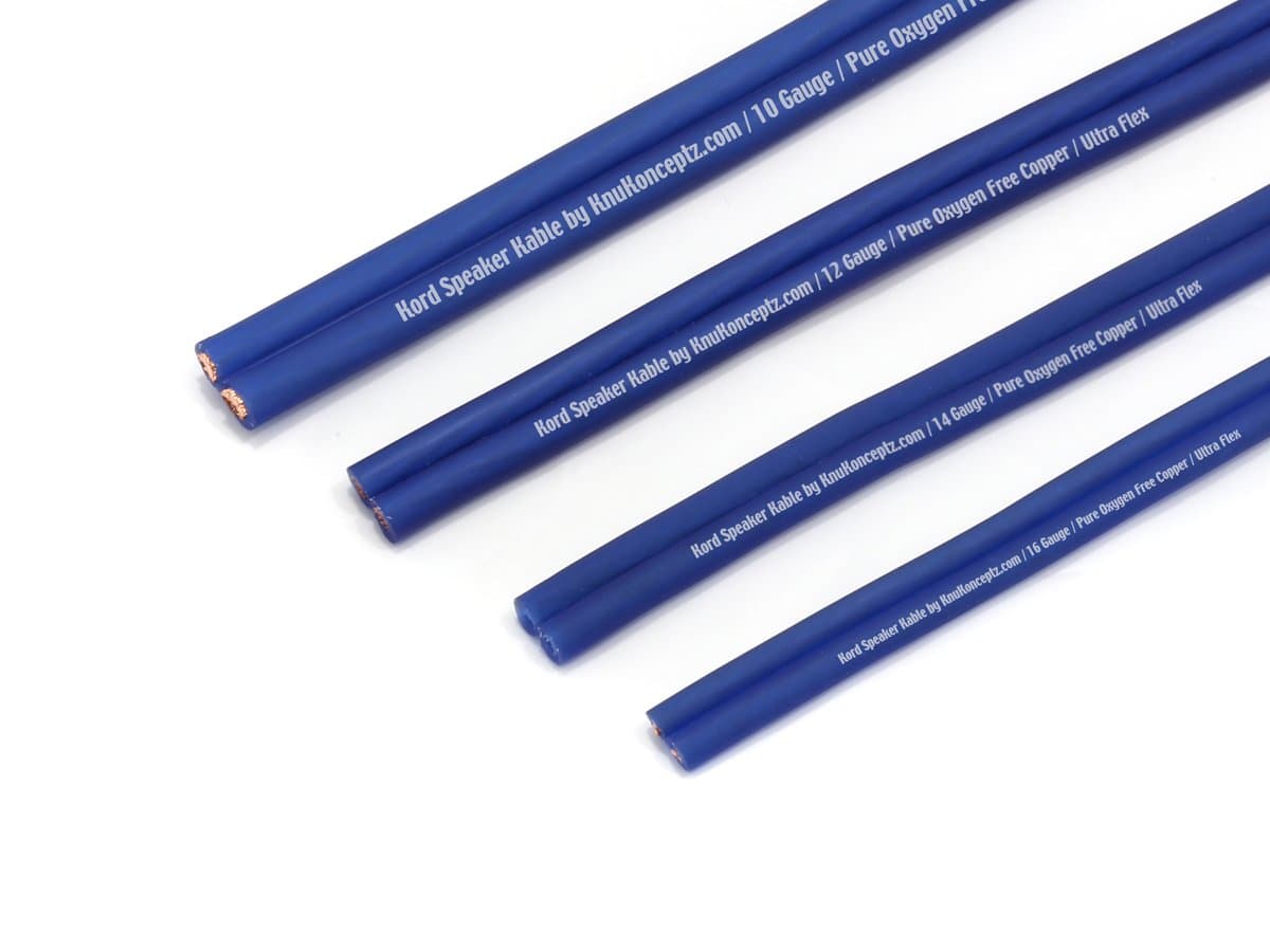 KnuKonceptz KRD12BL-25 Kord Kable 12 Gauge Copper Speaker Wire, 25-Feet (Blue)
