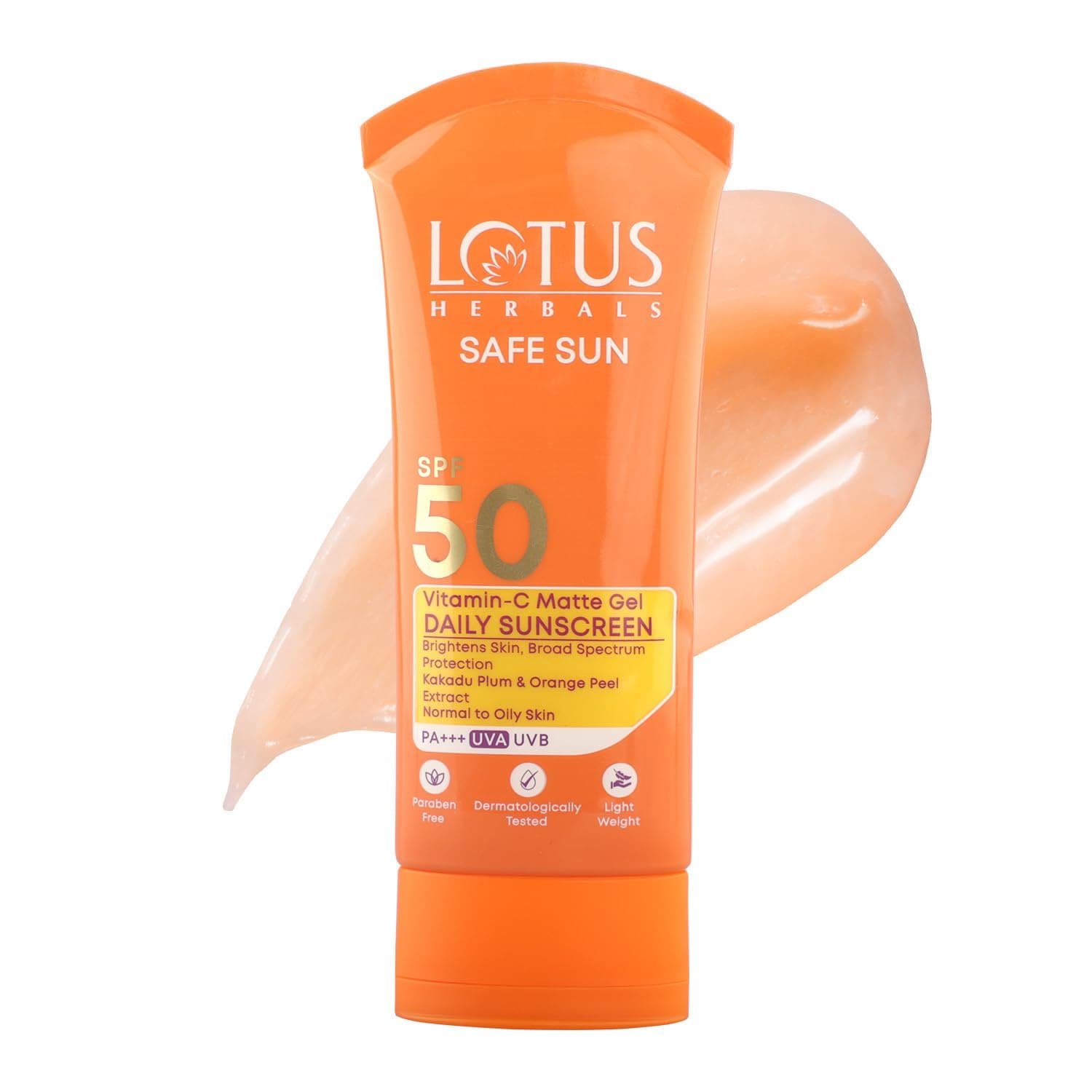 Herbals Safe Sun Vitamin C Matte Gel Daily Sunscreen | SPF 50 | PA+++ | Paraben Free | Dermatologically Tested | Anti Pollution | Normal / Oily Skin | 100g