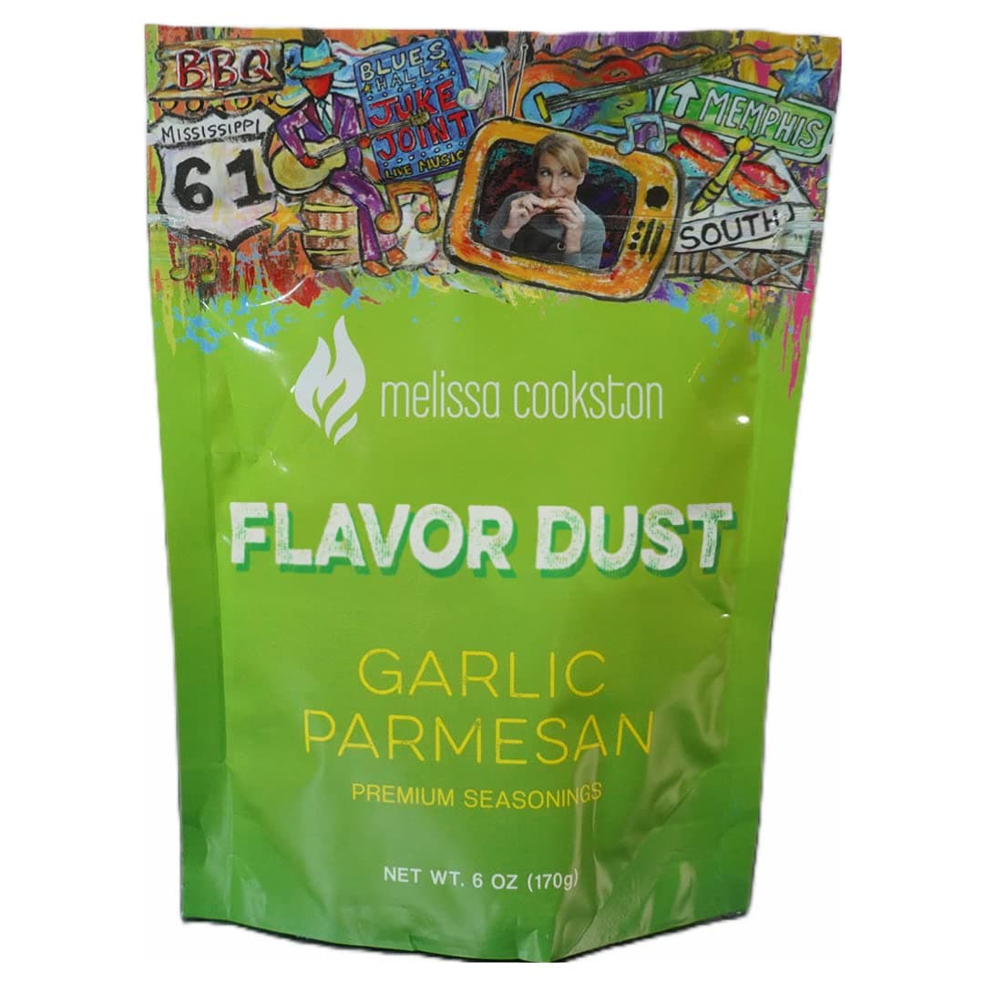 Melissa Cookston Flavor Dust | Chicken Wing Coating & Wing Dust for BBQ and Cooking | Award Winning & Competition Style Barbecue Dry Rub | Garlic Parmesan, 6 Oz