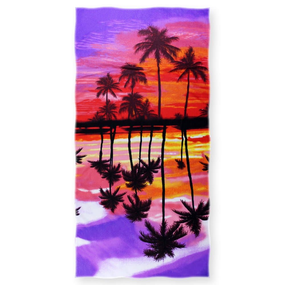 Beach Towel for Kids Palm Tree Sunset Towels for Travel Bath Picnic Swimming and Camping