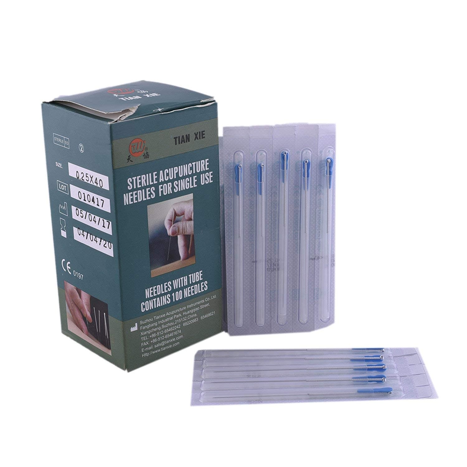 R A Products Sterile Acupuncture Needles For Single Use (Size 0.25 X 40) -Pack of 100 Needle, White