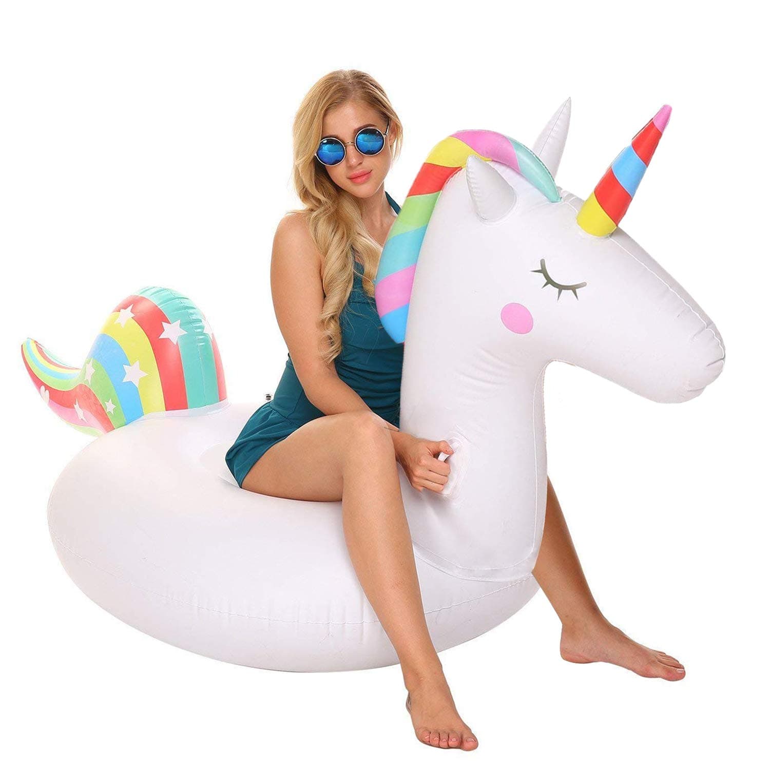 YAze Inflatable Unicorn Pool Float Animal Balloon Pool Tube Fun Beach Floaties Summer Pool Raft Lounge Swim Party Sports Toys for Adults & Kids