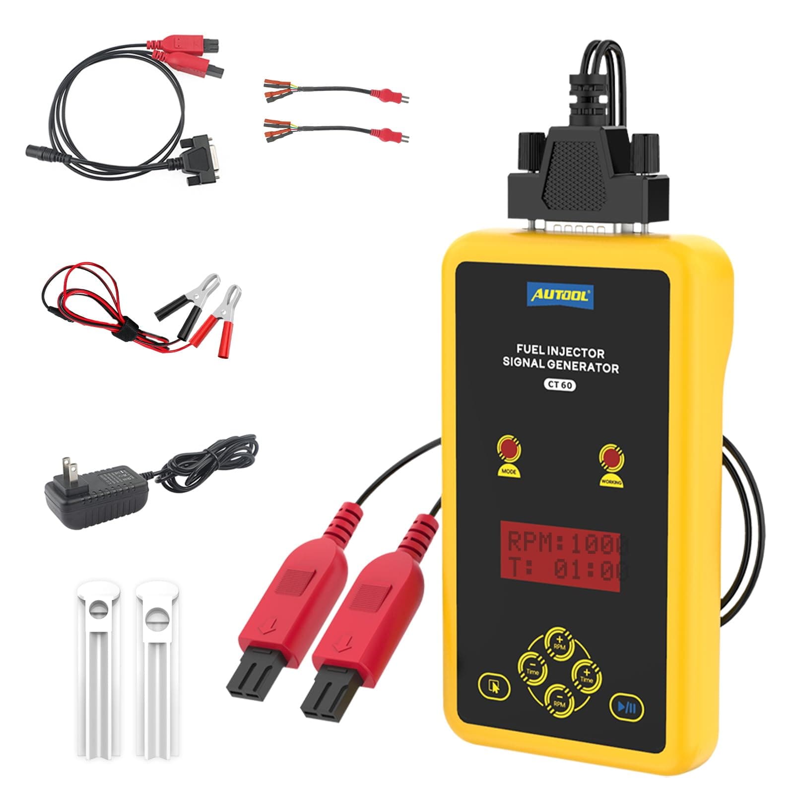 AUTOOL Fuel Injector Tester Cleaner 12V 70-120V Automotive Fuel Injector Pressure Tester Pulse Tool Fuel Injector Cleaning Kit Vehicle Injector Analyzer Diagnostic Detector