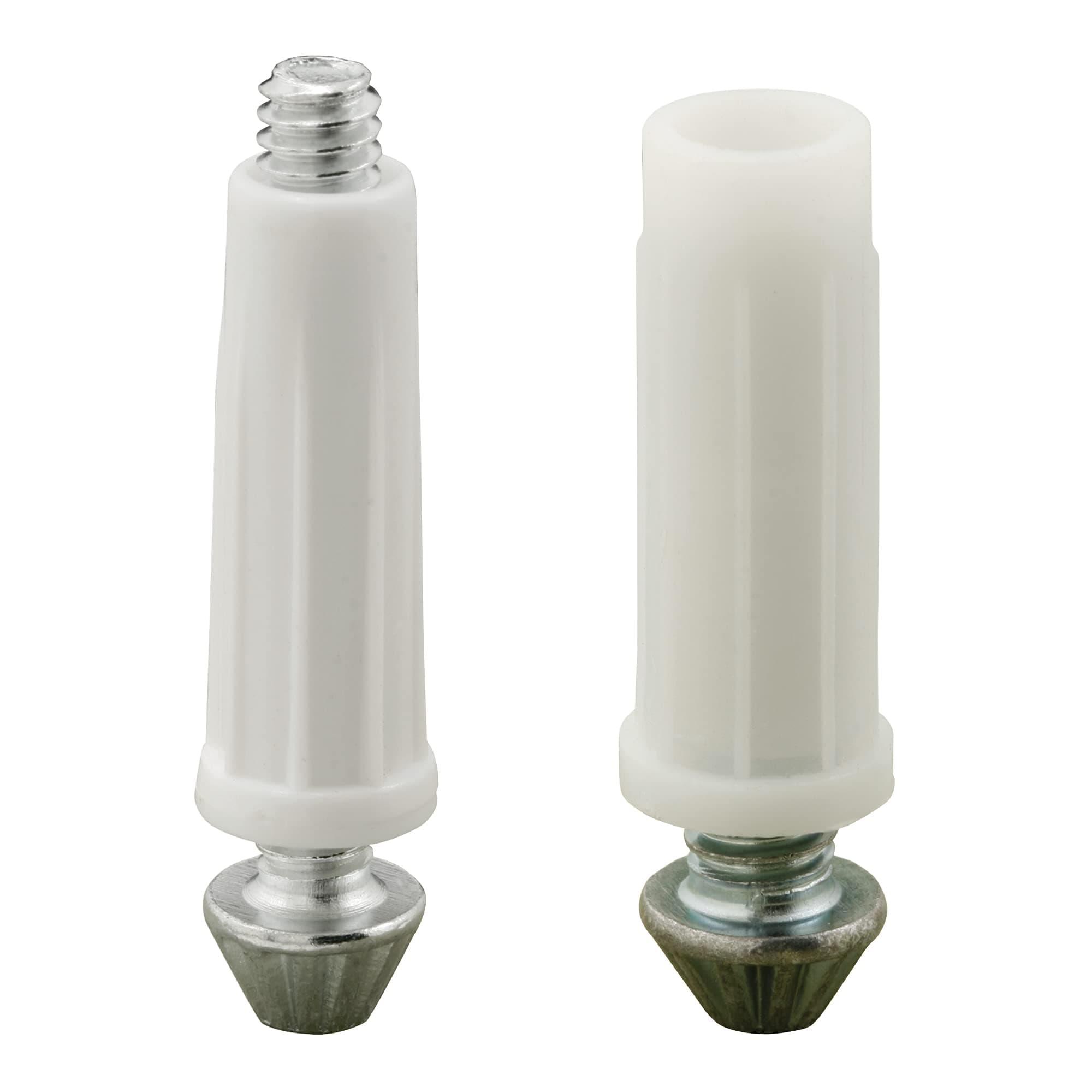 Prime-Line N 7538 Bi-Fold Door Bottom Pivot Kit, Two 3/8 In. and Two 7/16 In. Plastic Base Diameters, Grooved Steel Pivot Tips, Adjustable (2 Pair)