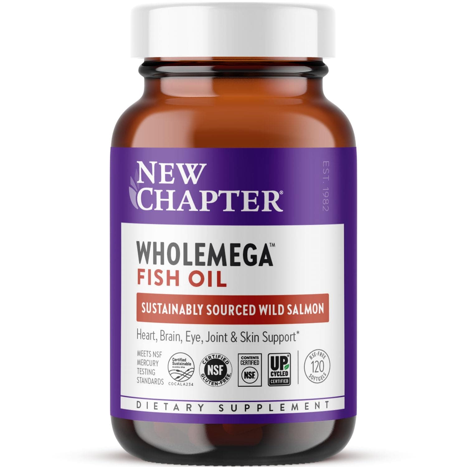 Wholemega, Whole Fish Oil, Extra-Virgin Wild Alaskan Salmon, 1000 mg, 120 Softgels