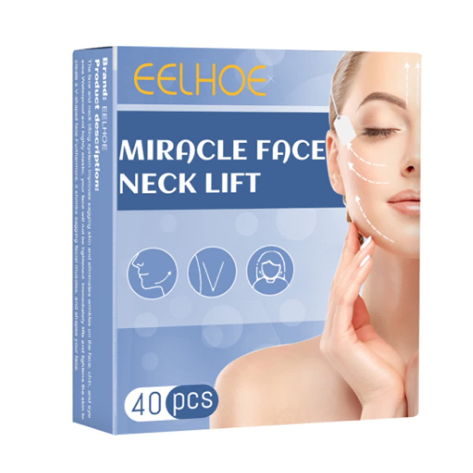40Pcs Face Lifting Patches Adhesive Tapes Face Neck Lift Elastic Waterproof Shape Slim Firm Face Haibing