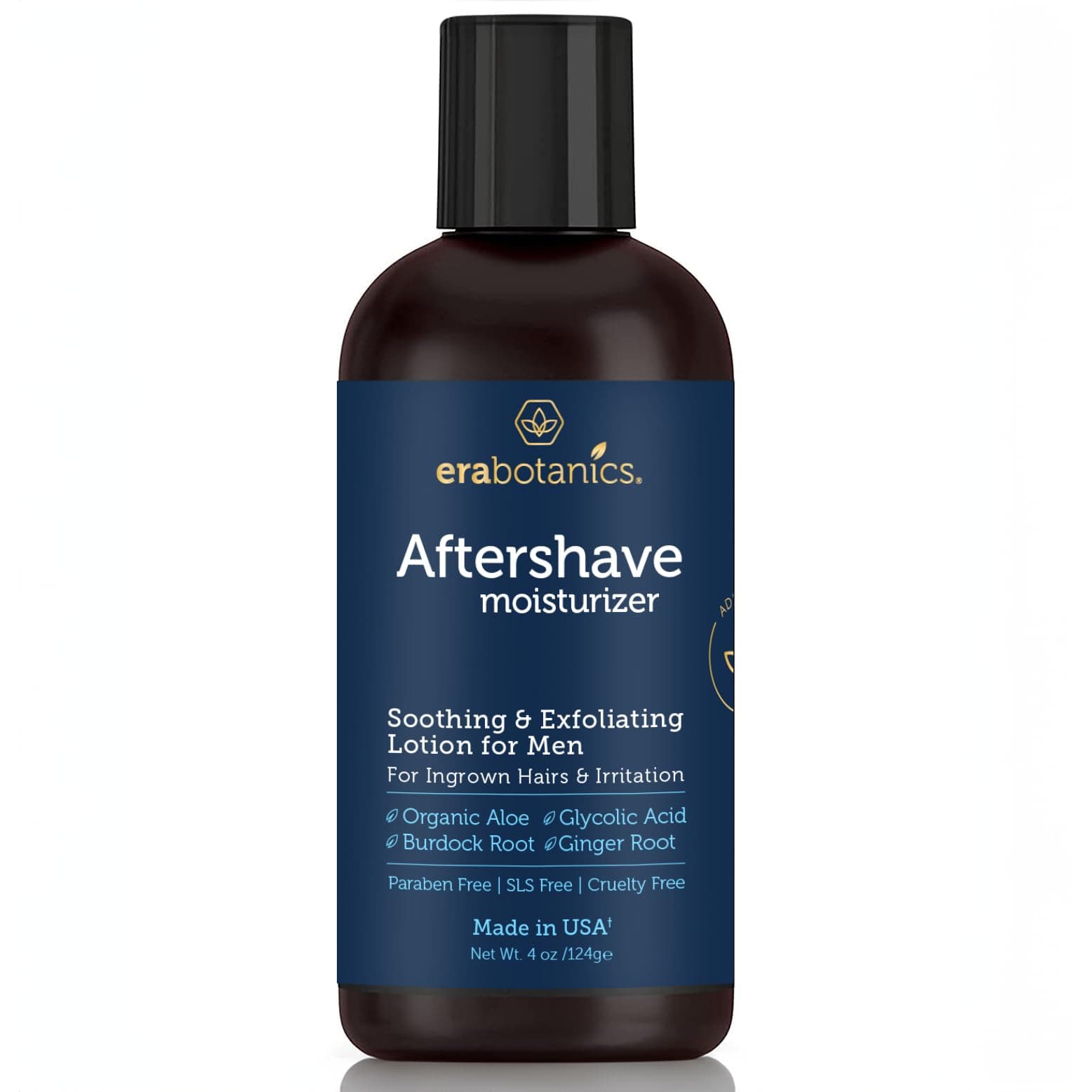 Era Organics Aftershave for Men - Soothing and Moisturizing After Shave Lotion - Made in the USA - Exfoliating Ingrown Hair Serum for Bumps or Irritation with Ginger Root plus Burdock Root
