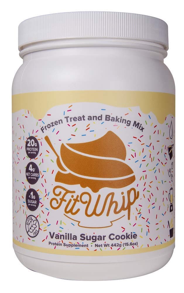 Fit Whip Frozen Treat and Baking Mix, Vanilla Sugar Cookie Flavor | High Protein | Low Carb | High Fiber | Low Sugar | Gluten Free | Keto Friendly | Macro Friendly | WW Friendly | 13 Servings