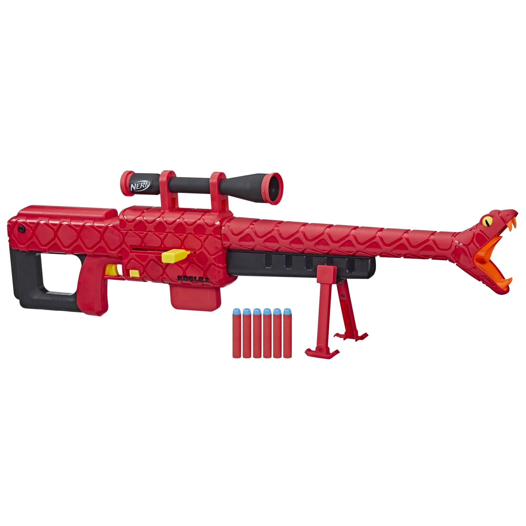 Hasbro F5483 Nerf Roblox Zombie Attack VIPER STRIKE Dart Blaster, Code for Exclusive Virtual Items, Includes Scope, Dart Clip, 6 Darts, Bipod, For Ages 8 and Up, Authentic Shooting Toy, Boys, Popular