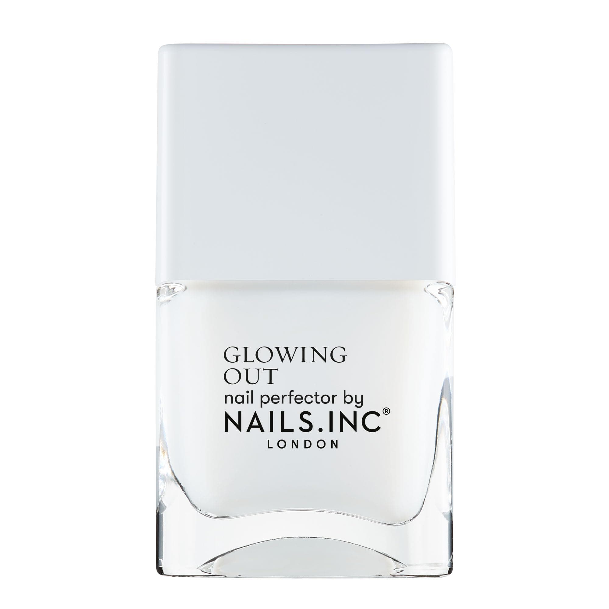 Nails Inc Glowing Out, Time To Glow, Sheer White, Shimmer, Glossy, No Chip, Long Lasting, Quick Dry, Air Dry, Professional Manicures & Pedicures, Fingernails & Toenails, Vegan Nail Polish, 14 ML