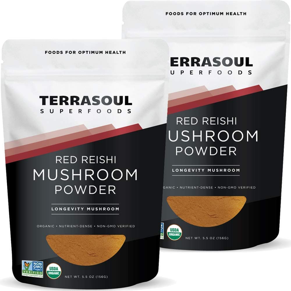 Organic Reishi Mushroom Powder (4:1 Extract), 11 Oz (2 Pack) - Immune Boosting | Coffee Enhancer | Deeper Sleep