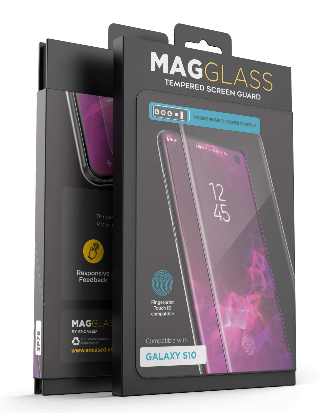 magglass Samsung Galaxy S10 Tempered Glass Screen Protector w/In Screen Fingerprint Sensor - Anti Bubble UHD Clear Scratch Resistant Display Guard (Case Compatible) (S10)