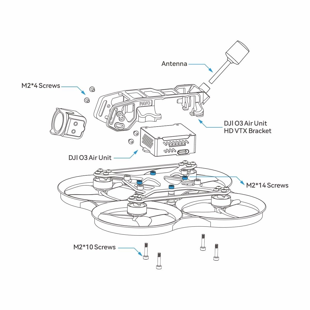 BETAFPV Pavo20 Pro Whoop Drone Quad 2.2inch Cinewhoop with HD Digital Bracket, 1104 7200KV Motor, F4 2-3S 20A FC, COB LED Strip Compatible for DJI O3/Caddx Vista/Runcam Link for FPV Freestyle Shooting