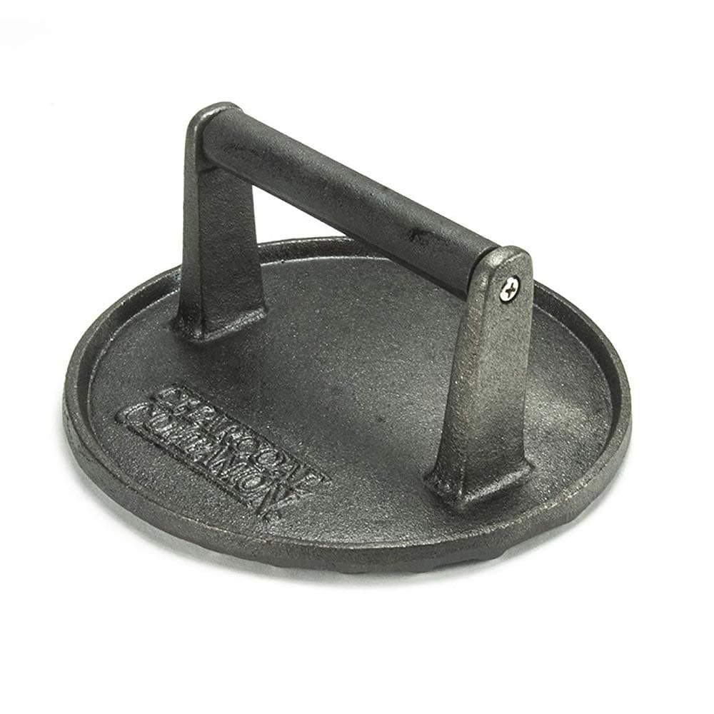 Charcoal Companion CC5023 Cast Iron 7-Inch Diameter Grilling Burger Press for Meats and Bacon, Round