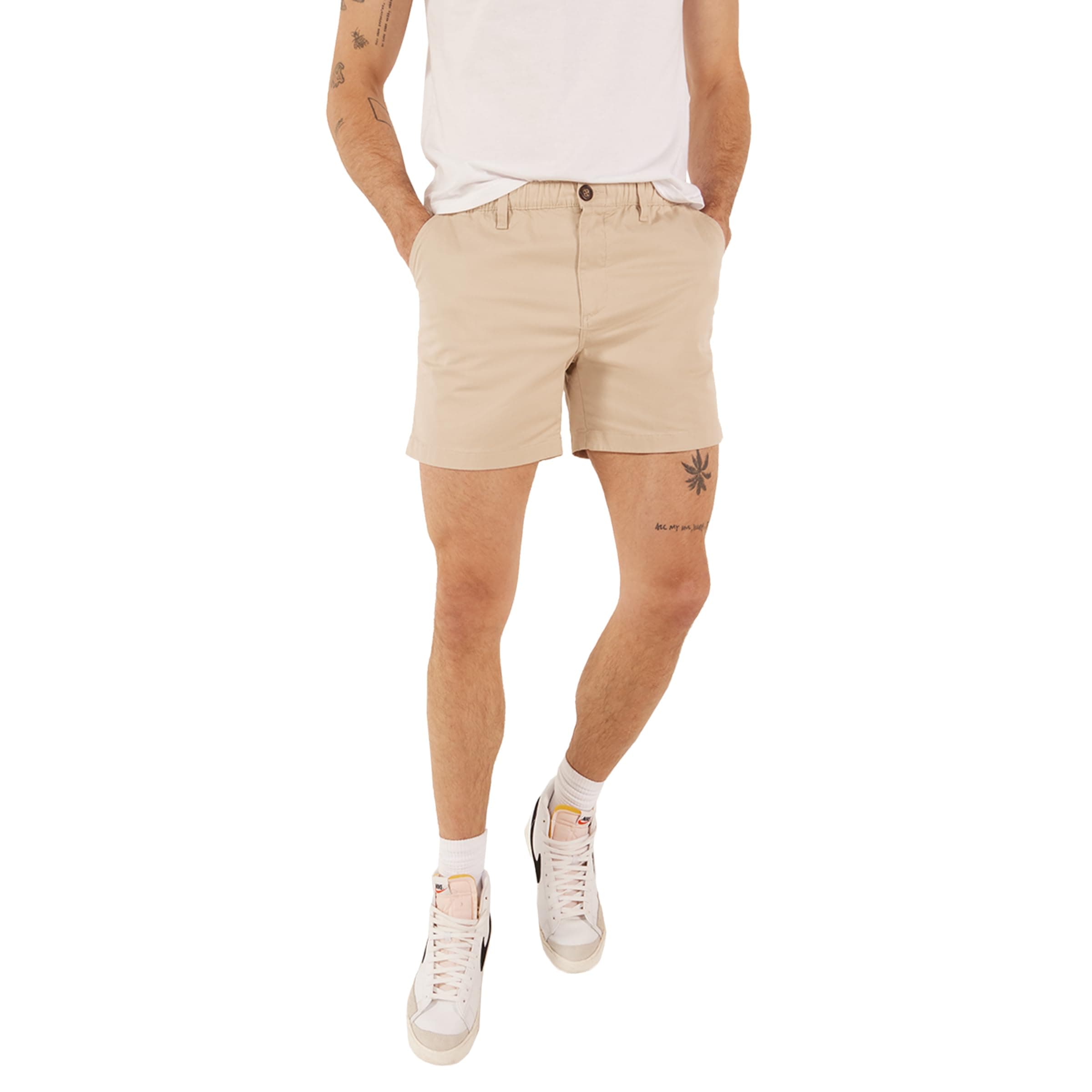Chubbies Chino Shorts Men 5.5 Inch - Mens Shorts Casual with Elastic Waistband, Side and Back Pockets, Stretch Cotton Blend