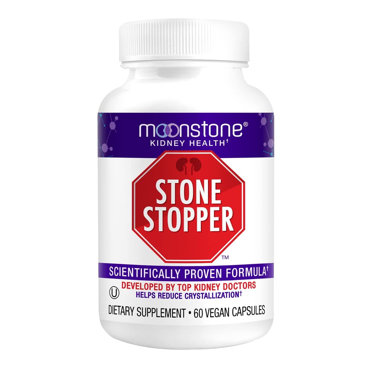 Stone Stopper Capsules, Kidney Stone Prevention, Calcium Oxalate Protector, Alkali Citrate Support Supplement, Developed by Urologists to Support Kidney Health, 2 Week Supply (60 Count)