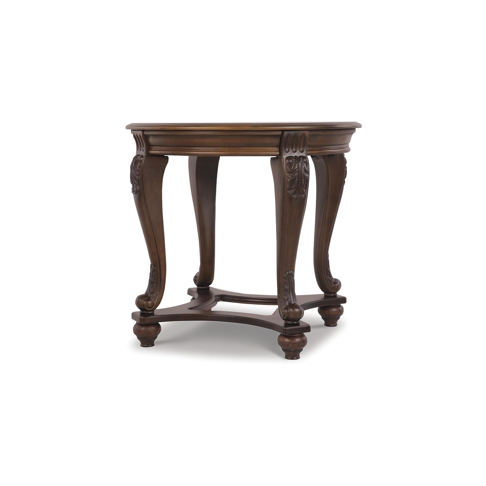 Signature Design by Ashley Norcastle Traditional Round End Table, Dark Brown