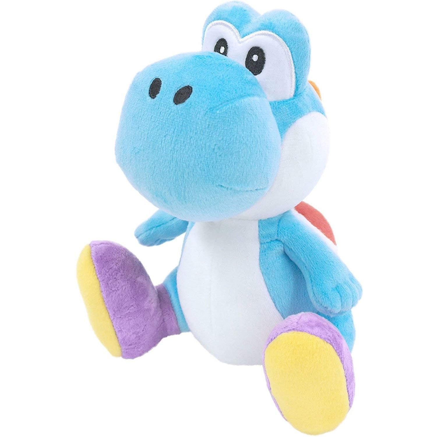 1219 Super Mario All Star Collection Light Blue Yoshi Plush, 7", 6"
