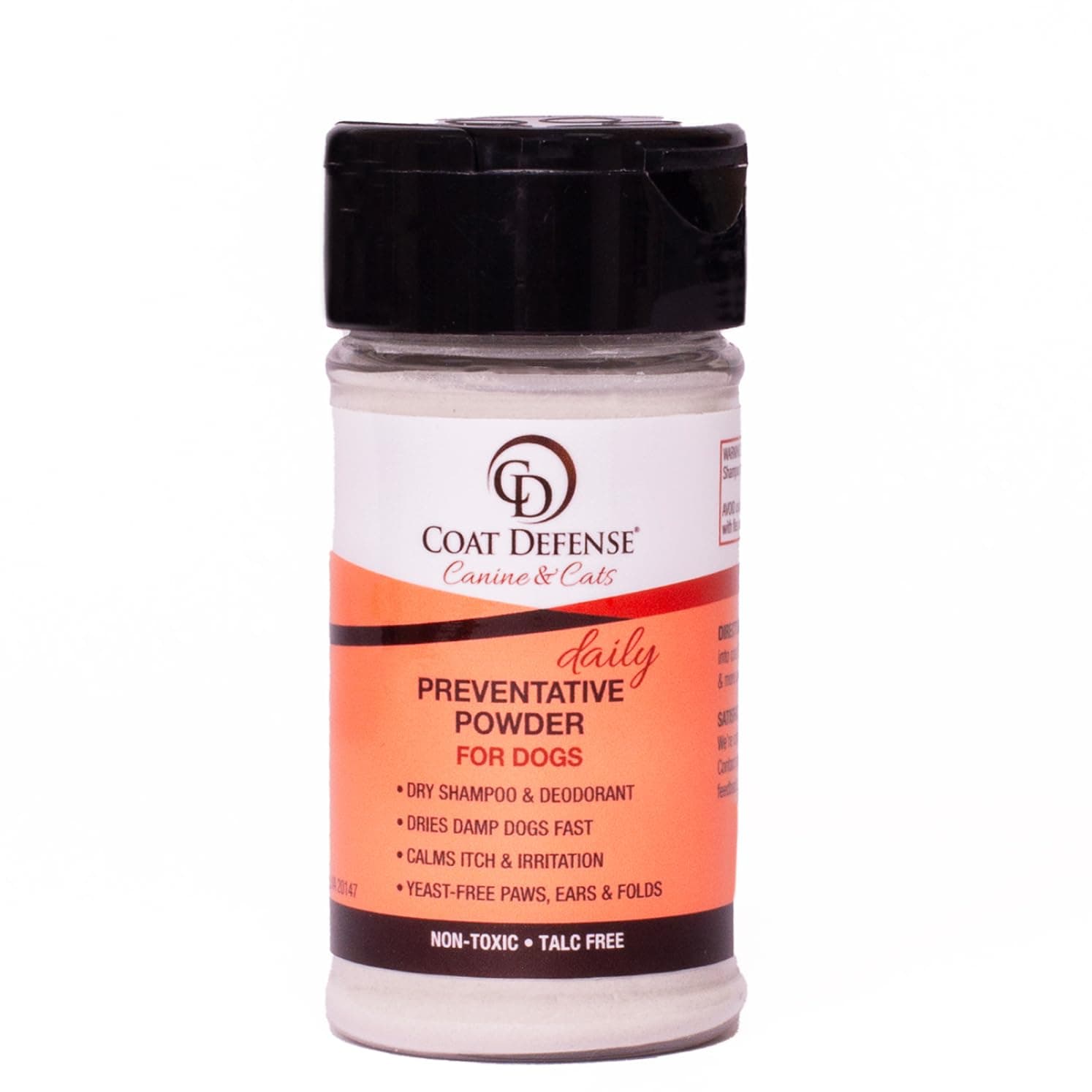 COAT DEFENSE Preventative Powder | Made in USA | 3.5oz Waterless Dog Shampoo & Pet Deodorizer for Smelly Dogs | Provides Anti Itch Relief | Dog Shampoo for Dry Itchy Skin & Smelly Dogs