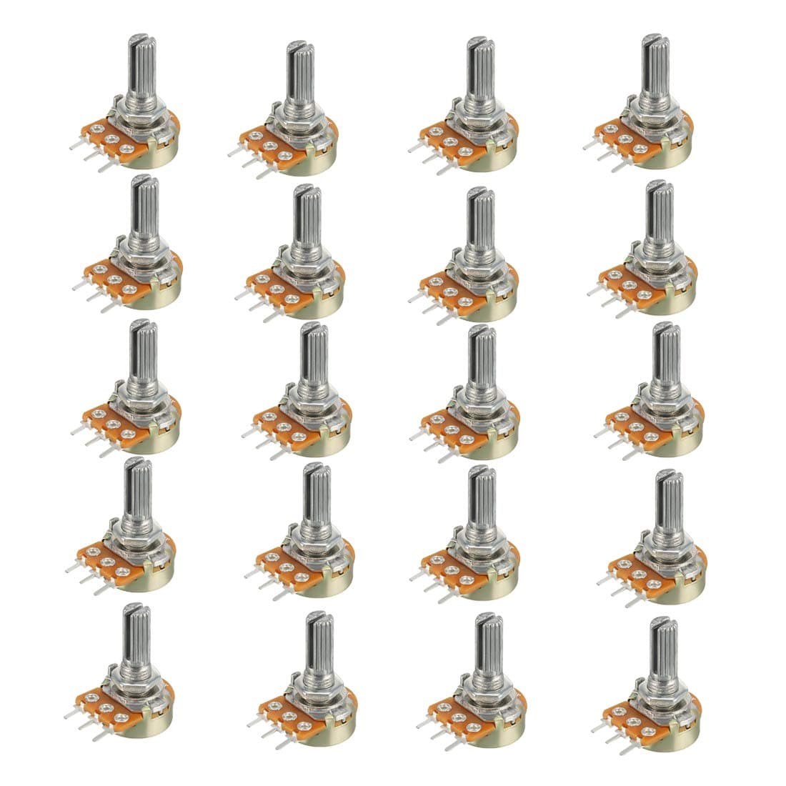 HiLetgo 20pcs WH148 Single-Joint Potentiometer 1K B1K Variable Resistors 15mm Shaft 3Pins 1K Ohm Potentiometer