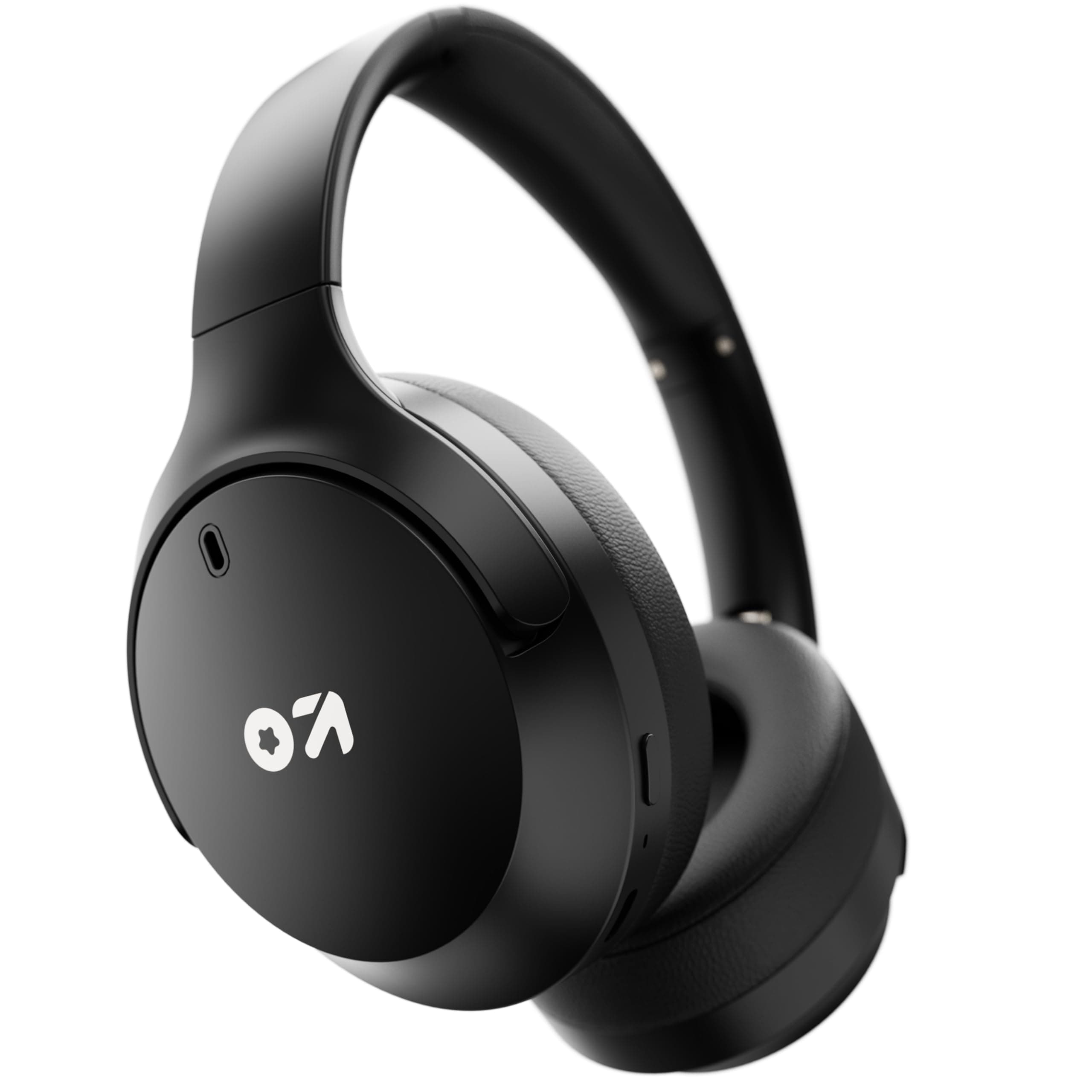 GOBOULT Q Over Ear Bluetooth Headphones with 70H Playtime, 40mm Bass Drivers, ZenâĒ ENC Mic, Type-C Fast Charging, 4 EQ Modes, Made in India, IPX5 Headphones Wireless with mic (Black)