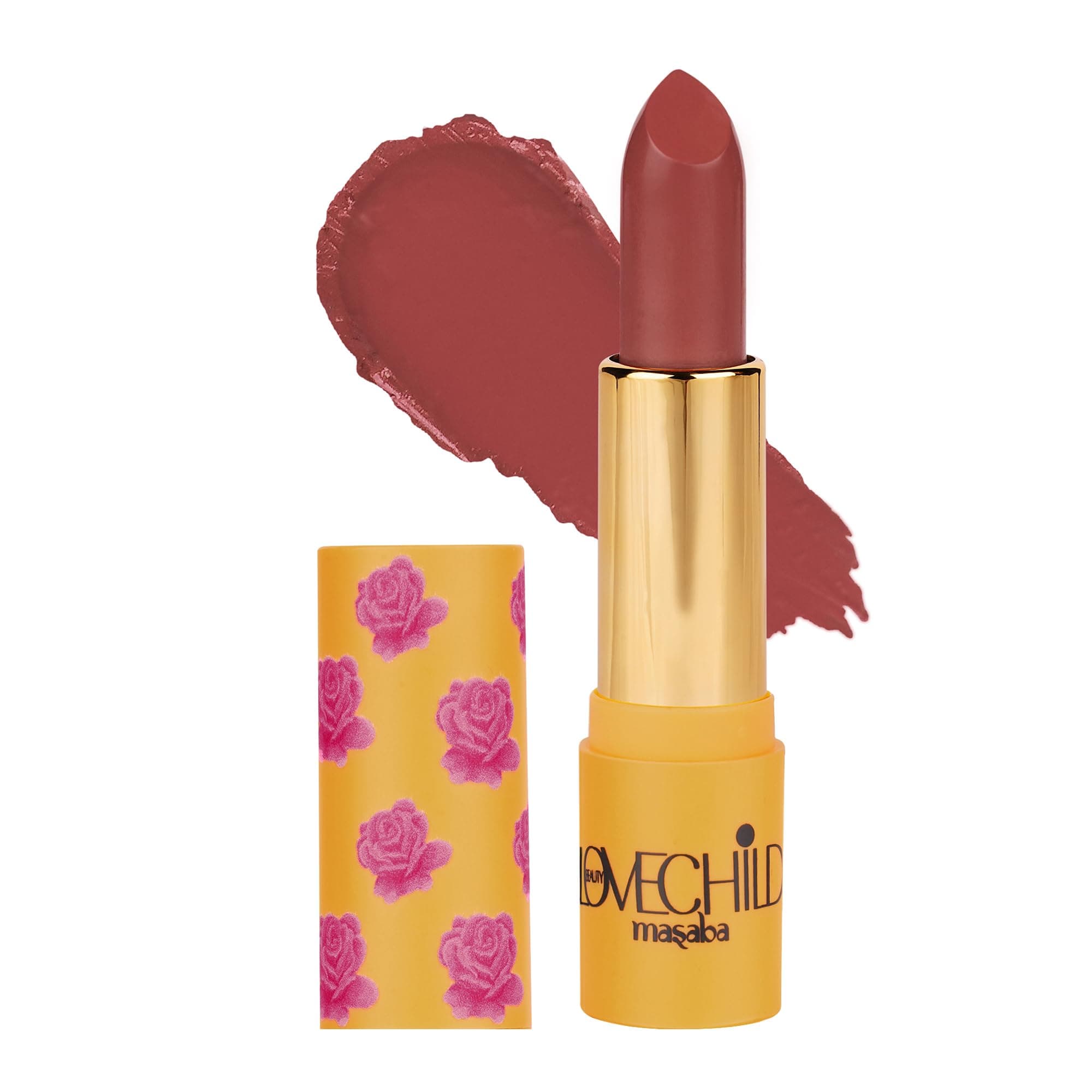 LoveChild Masaba Rani Core Luxe Matte Lipstick - Pink Phool (Coral Pink) Hydrating & Nourishing, Long lasting, Matte Bullet Lipstick, 4ML
