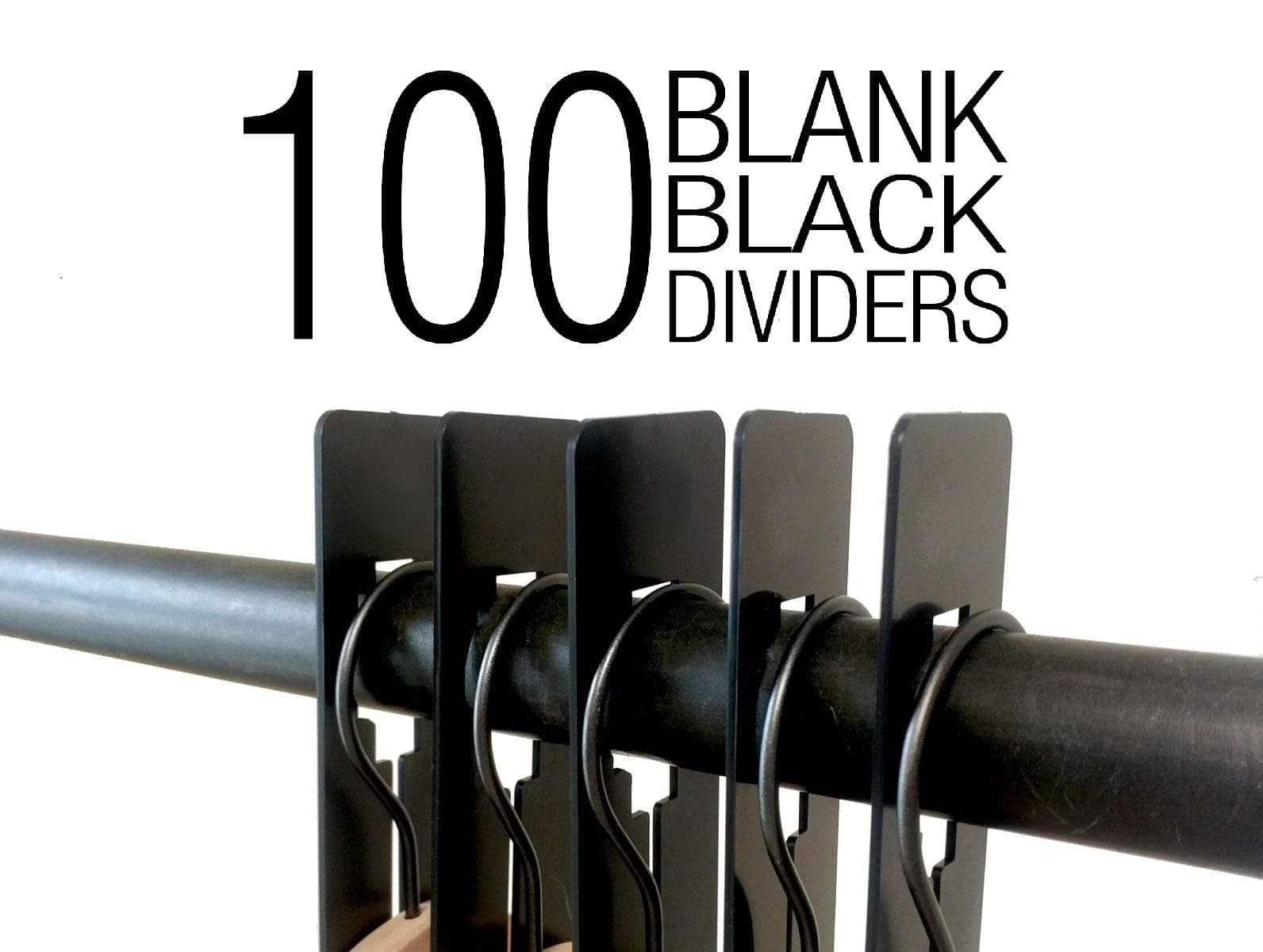 NAHANCOQSDBBLANK100, Black Rectangular Clothing Size Dividers, Blank, Kit of 100