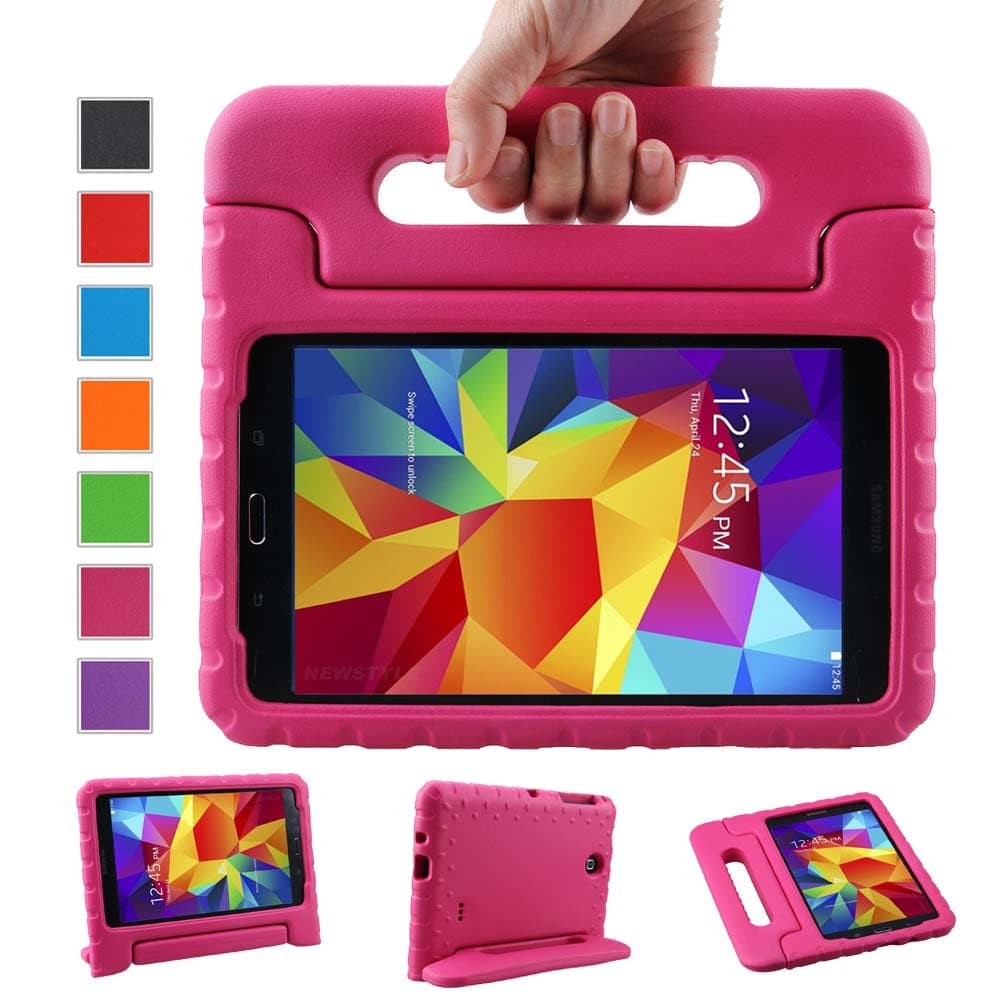 NEWSTYLE Tab 4 8.0 Shockproof Case Light Weight Kids Case Super Protection Cover Handle Stand Case for Kids Children for Samsung Galaxy Tab 4 8.0 8-inch SM-T330 SM-T331 SM-T335 - Rose Color