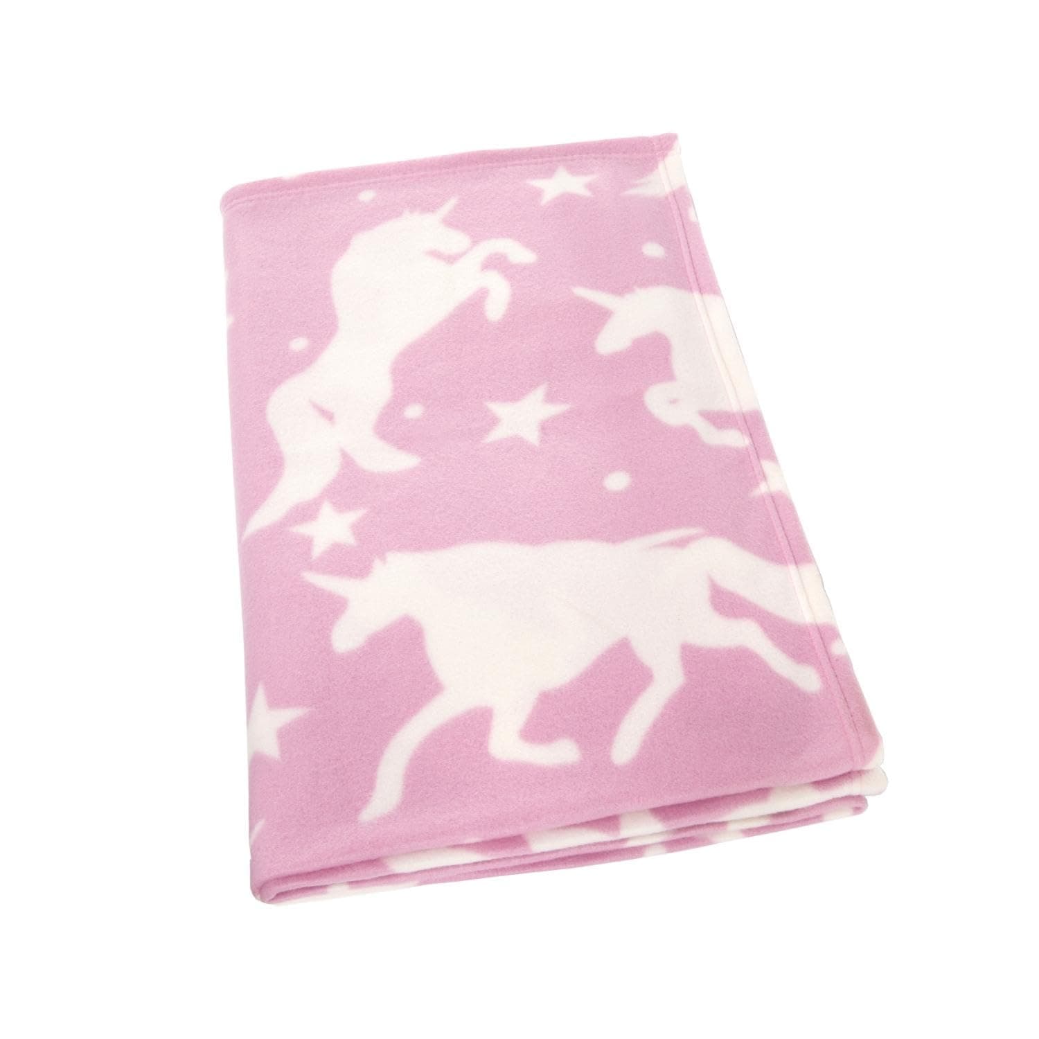 Unicorn Blanket Fleece Throw Over Twin Bed Blanket for Girls Kids Adult Baby Bed Couch Soft Plush Sofa Warm Soft, Throw Blanket White Stars and Unicorn 50" x 60" Room Decor Blush Pink