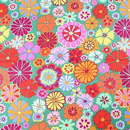 Kaffe Fassett Wild Flowers Premium Quality Quilting Craft Dress-Making 100% Cotton Fabric per Meter, 110cm Width