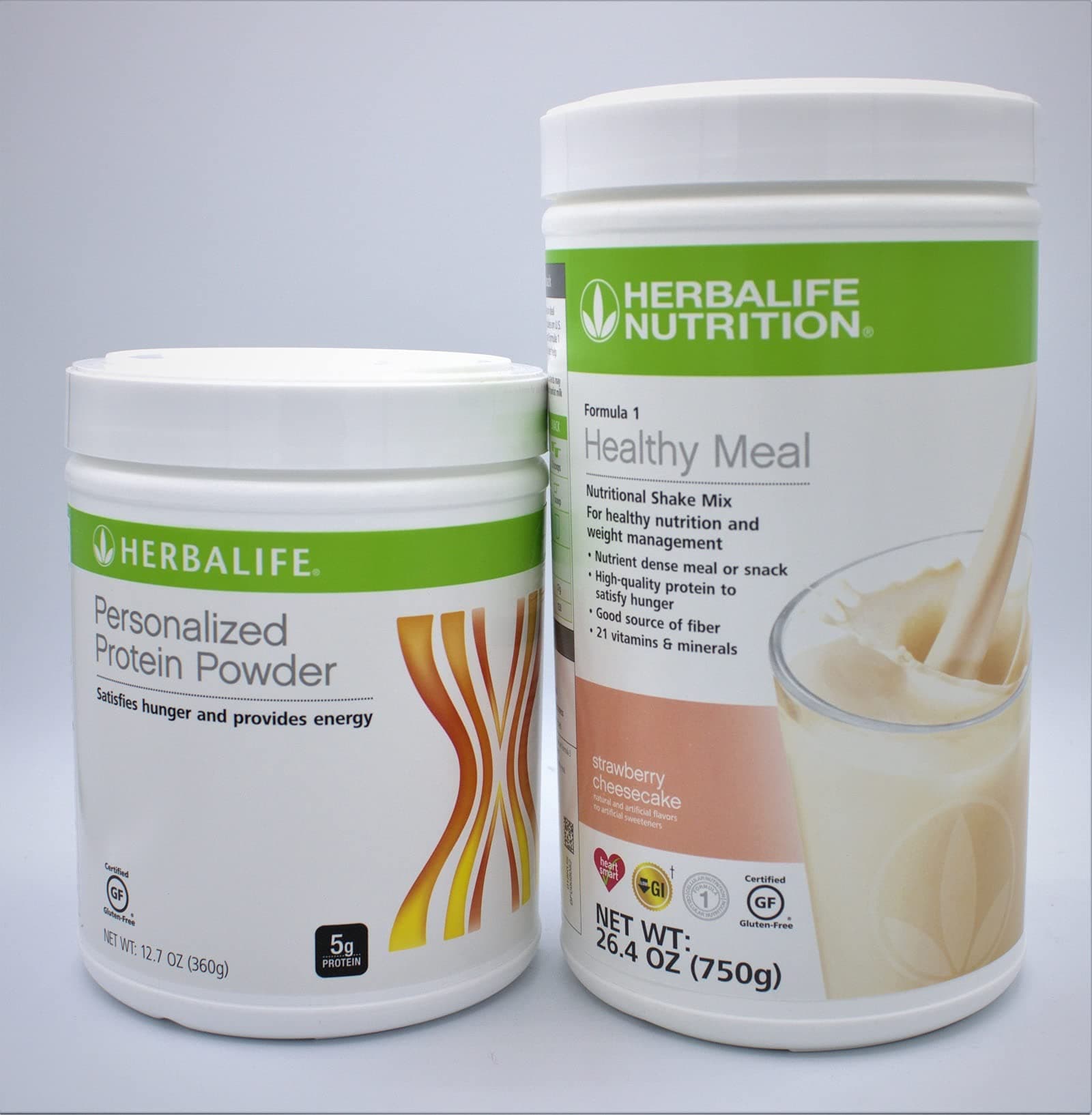 HERBALIFE (DUO) FORMULA 1 Healthy Meal Nutritional Shake Mix ( Strawberry Cheesecake) with PERSONALIZED PROTEIN POWDER